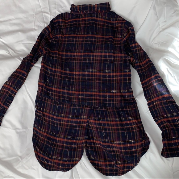 Lucky Brand button up shimmery plaid top - Picture 8 of 8